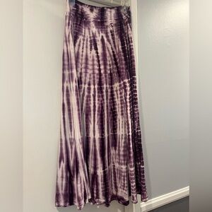 Tryst Purple and White Tie-Dye Maxi Skirt